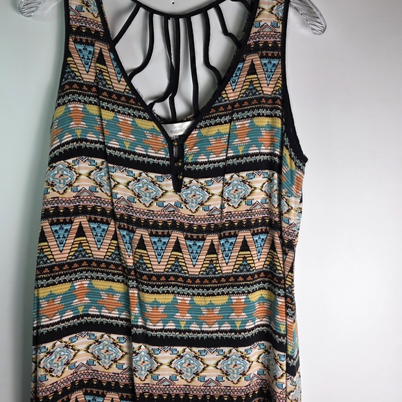 Mlle Gabrielle Black and Brown Aztec Sundress - Picture 5 of 13
